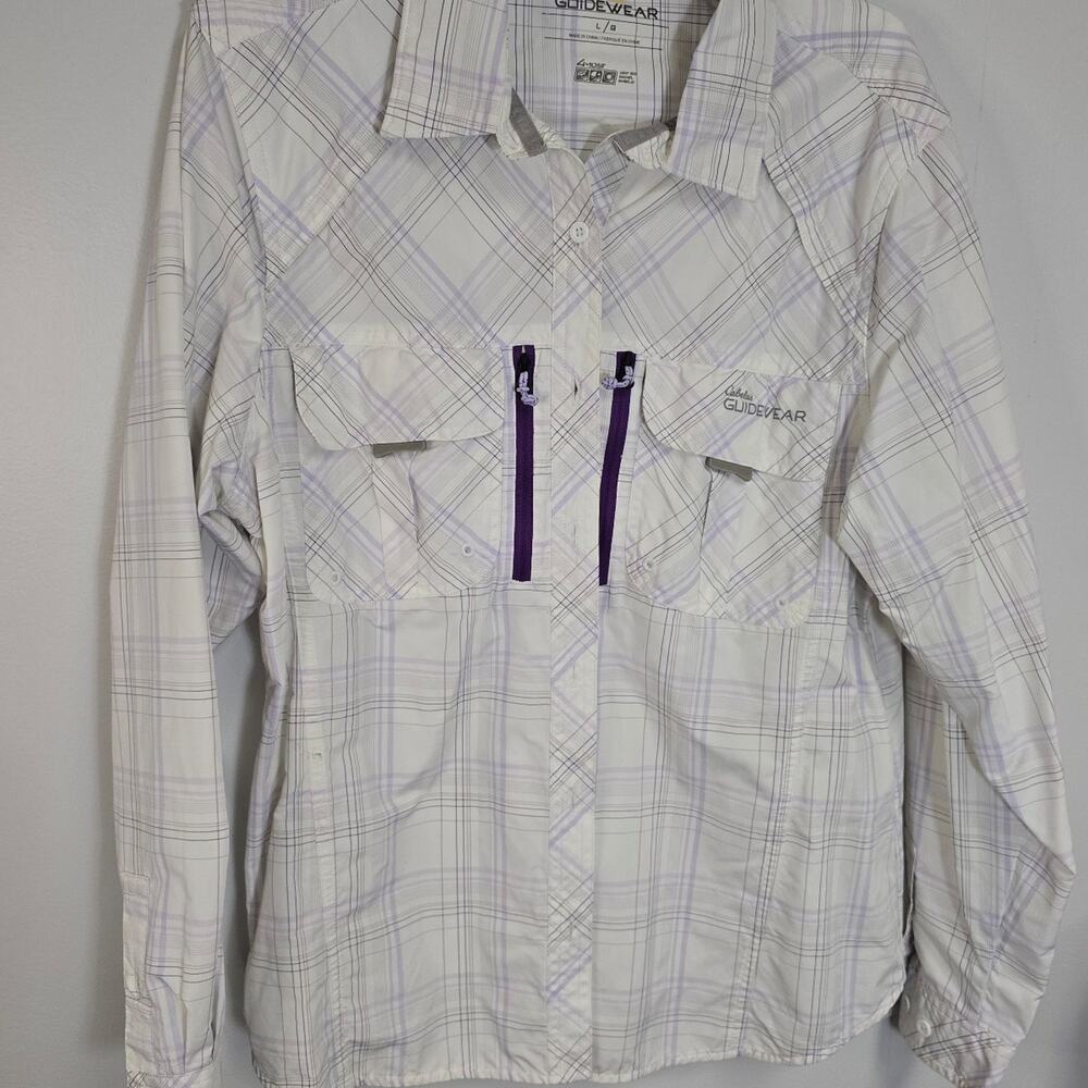 Cabela's GUIDEWEAR Women's Plaid Button Down Long Sleeve Shirt size Large